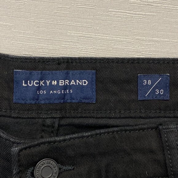 Lucky Brand 410 Jeans Mens 38 x 30 Black Denim Pants Straight Leg - Picture 7 of 14